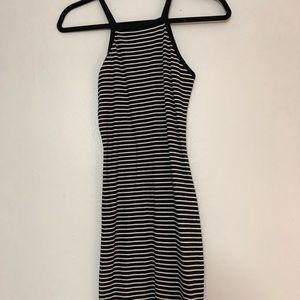 black and white striped Body Con tank dress